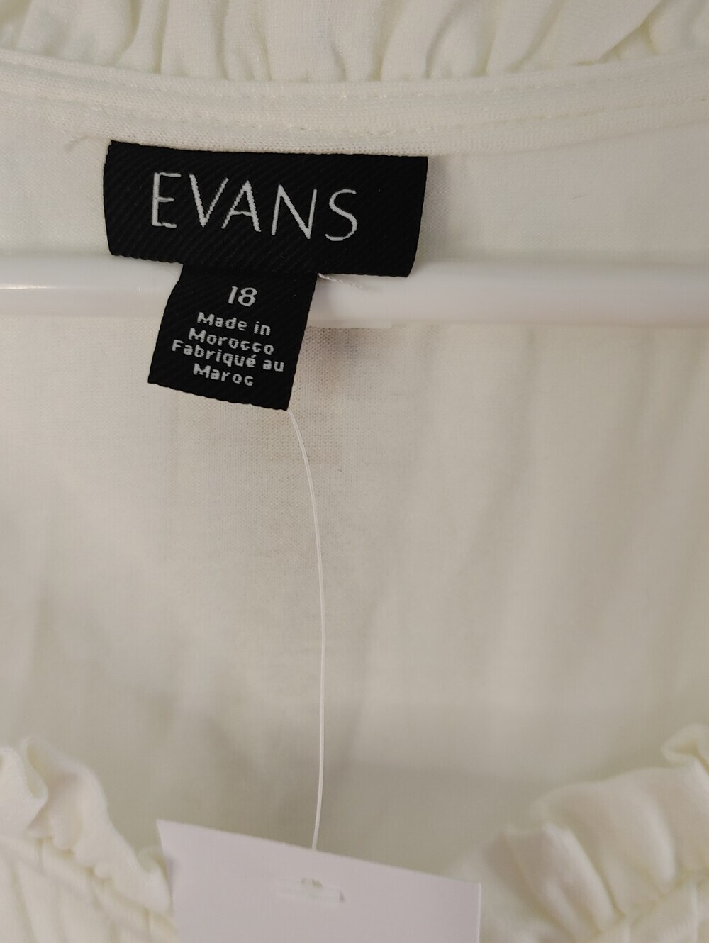 Evans Womens Size 18 NWT Ivory Tunic Top Pintuck Ruffle 3/4 Sleeve Plus - Picture 4 of 10